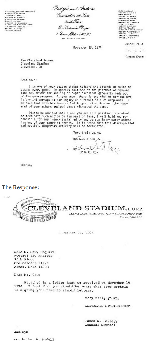 Cleveland Browns letters